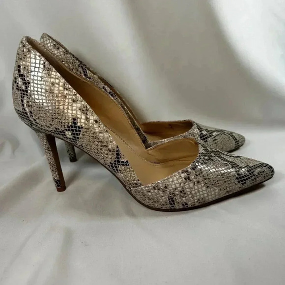 Vince Camuto Abbee D’Orsay Size 9.5 Snakeskin Heels Stilettos Party - Picture 5 of 8